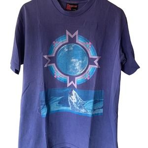 Vintage 90s Wolf Howling Nature Single Stitch Shirt Adult Large